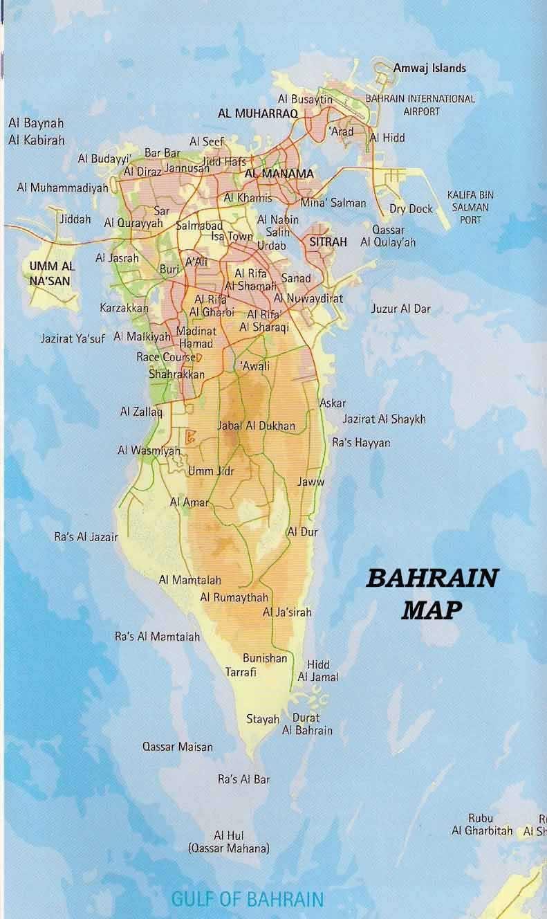 Bahreina karti ar vietām