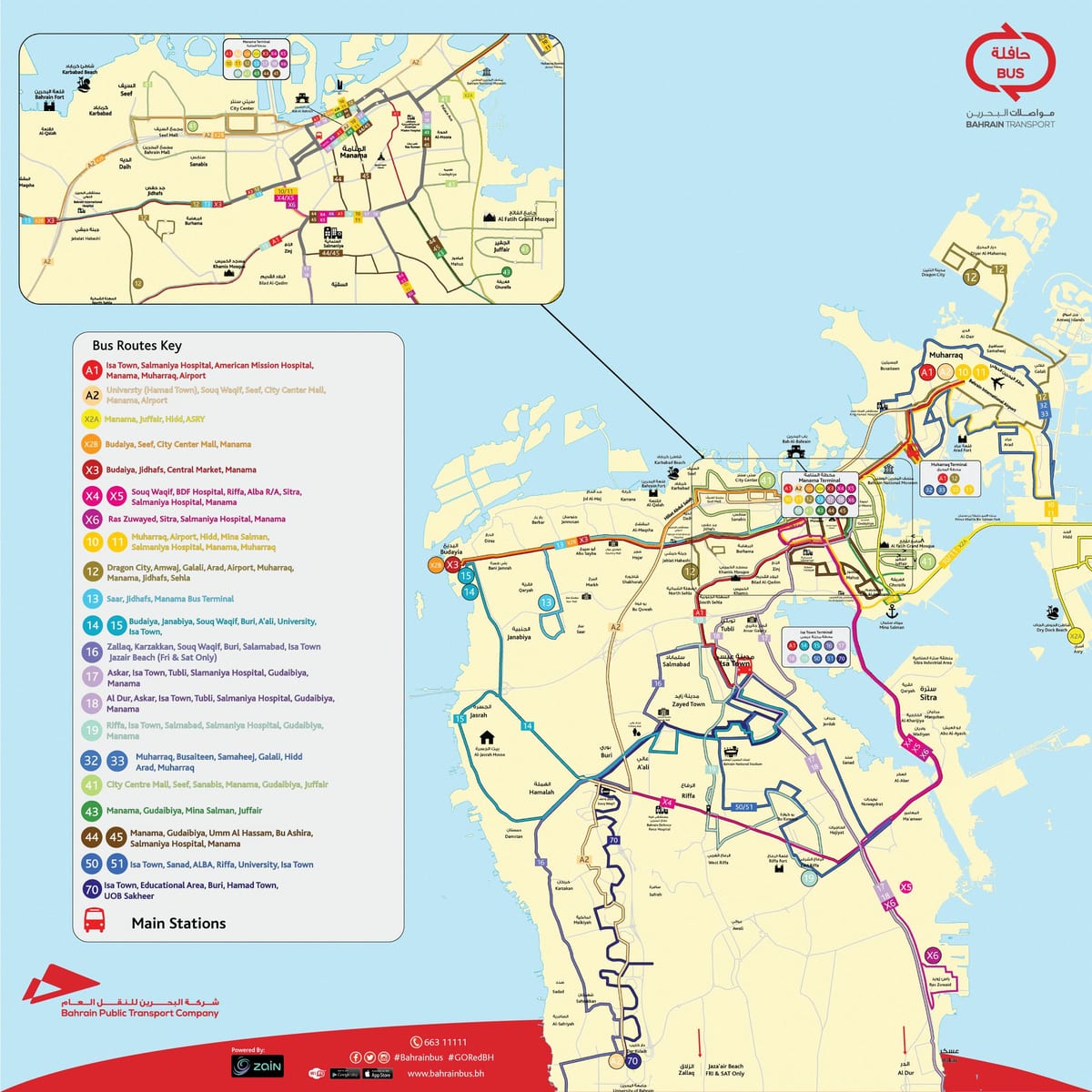 karte Bahreina autobusu