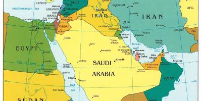 Bahreina attiecībā uz tuvo austrumu kartes